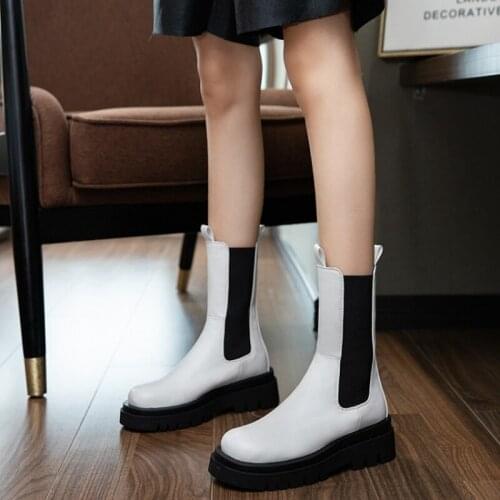 2021 European and American New Fashion U-shaped Elastic Short Chelsea Womens Boots-100-6