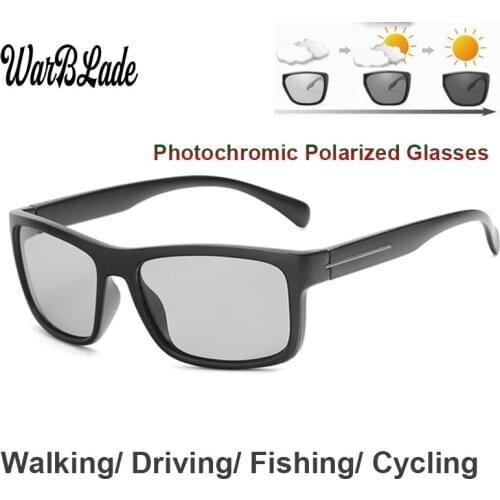 WarBLade Brand Photochromic Sunglasses Men Polarized Chameleon Discoloration Sun Glasses For Men Driving Outdoor Sports Goggles