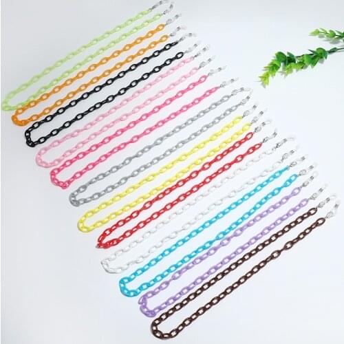 2021 New Acrylic Resin Glasses Chains Retro Long Link Hanging Neck Sunglasses Cords Metal Reading Eyeglasses Holder Lanyard