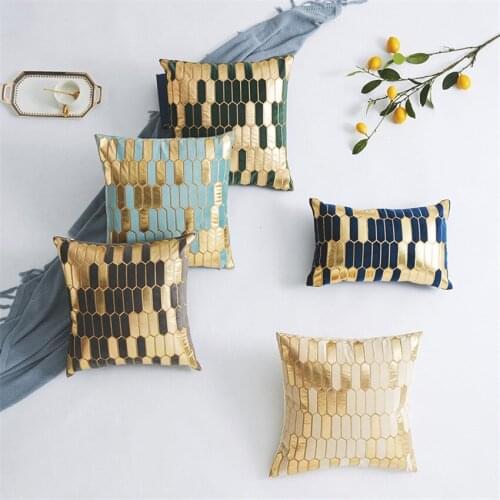 45x45cm Gold embroidered Sofa Pillowcase Pink Cushion Cover Throw Pillow Case Home Sofa Bed Chair Decoration 17.72x 17.72inch