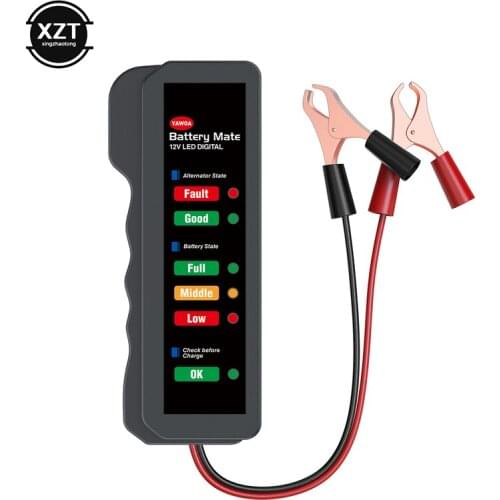 12V Automotive Car Battery Tester LCD Digital Test Analyzer Auto System Analyzer Alternator Cranking Check