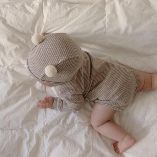 8301 Baby Clothing Set Newborn Clothes Autumn 2021 Striped Triangle Creeping Suit Baby Boys One-piece Clothes+ High Waist Pants