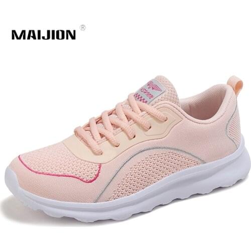 Platform Sneakers Women Mesh Breathble Running Shoes Lady Outdoor Sports Flats Damping Walking Jogging Fitness Four Season