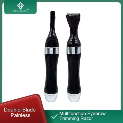 HZM COLOR Electric Multifunction Eyebrow Trimming Razor Double-Blade Painless Hair Removal Device Washable Whole Body Shaver