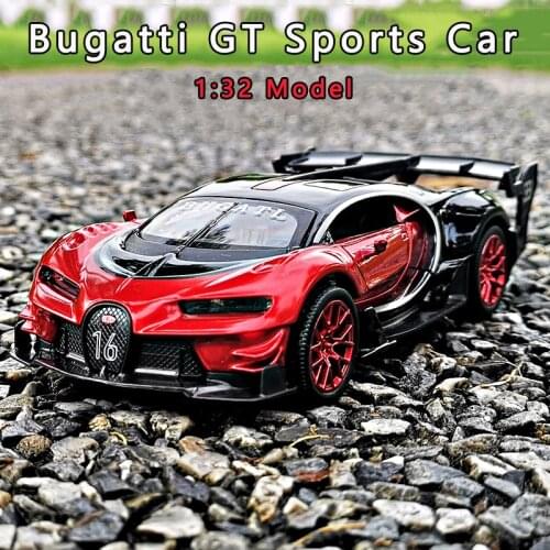 New 1:32 Bugatti Gt Alloy Car Model Pull Back Sound And Light Childrens Boy Toy Car Simulation Sports Car Model Decoration Gift