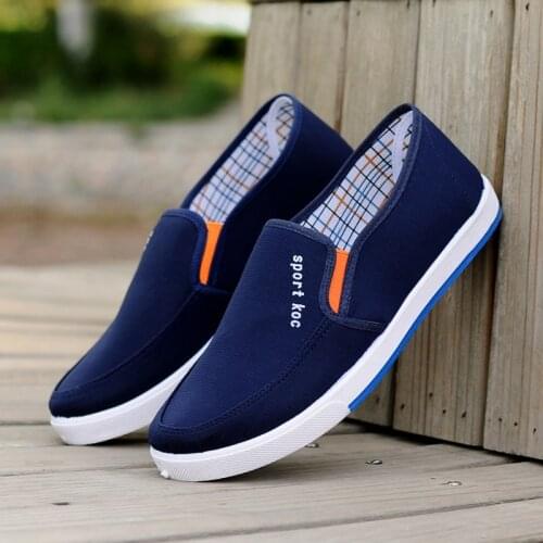 EXCARGO Canvas Men Shoes Loafers Slip On 2019 Men Summer Shoes Light Weight Male Casual Sneakers Black Flat Loafers For Men