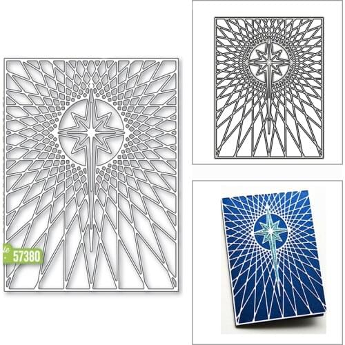New Star Kaleidoscope Rectangle Background 2020 Metal Cutting Dies for DIY Scrapbooking and Card Making Embossing Craft No Stamp