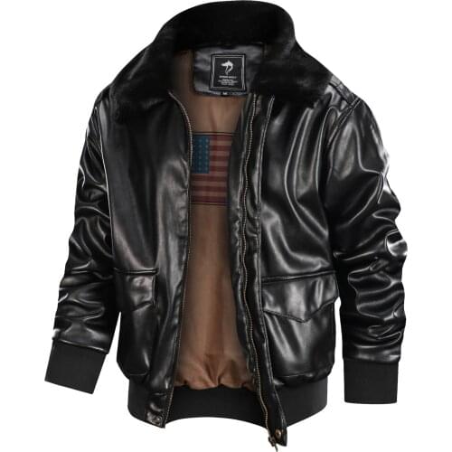Autumn And Winter Mens Leather Jacket Fur Coat Men Biker Jackets Thicken Turn-down Collar Outerwear Classic EU SIZE DropShipping