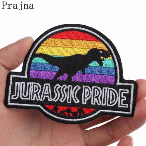 Prajna Dinosaur Jurassic Park Patch Ironing Embroidered Patches Iron On Patches Movie Film Parches Anime Stickers For Clothes