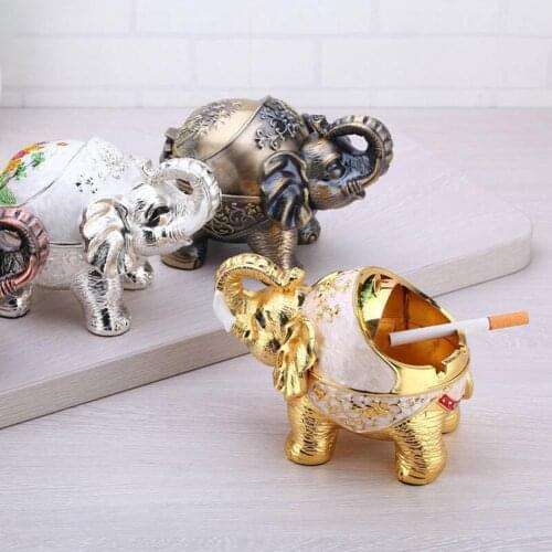 Ash Container Ashtray Semi-closed Large Capacity Alloy Animal Cigarettes Ash Tray Animal Windproof Ashtray for Living Room