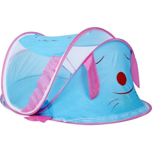 Cartoon Dog Crib Mosquito Net Tent Cradle Bed Portable Foldable Indoor/Outdoor Play Game House Toys Gifts For Children Kids Baby