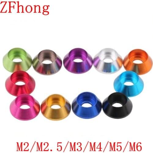 5-10pcs/lot aluminum washer m2 m2.5 M3 M4 M5 M6 Corlorful Aluminum Alloy Cap Head Gasket washer for RC parts