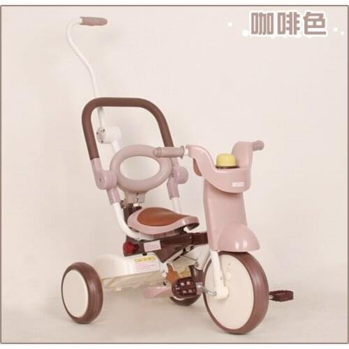 Folding Tricycle Japanese Two Generation Trolley with the Same Trolley Baby Carrier Brown Baby Carriages Baby Step by Step