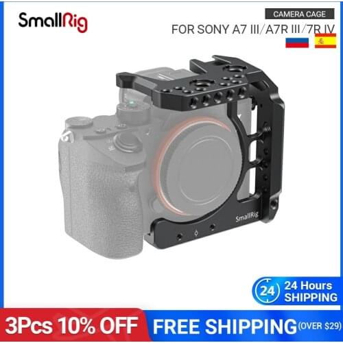 SmallRig Half Cage for Sony A7 III/A7R III/A7R IV Camera Cage Video Shooting Kit With Cold Shoe Mount/Nato Rail- 2629