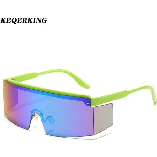 Oversized Shield Goggles Sunglasses Men Women 2020 Brand Design Large Frame One Piece Mask Futuristic Sun Glasses Shades