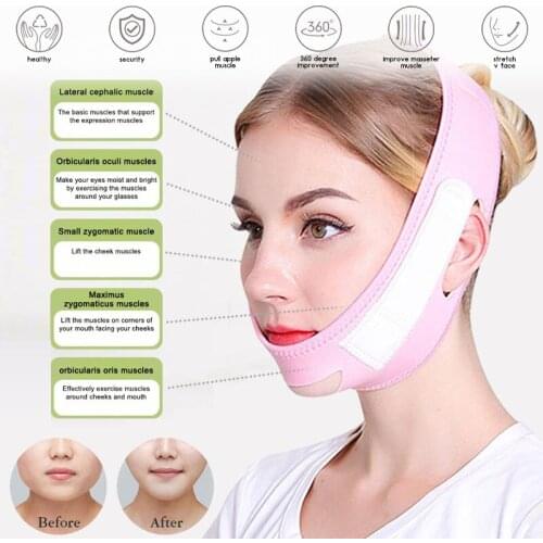 Face V Shaper Facial Slimming Bandage Relaxation Lift Up Belt Shape Lift Reduce Double Chin Face Thining Band Massage Slimmer