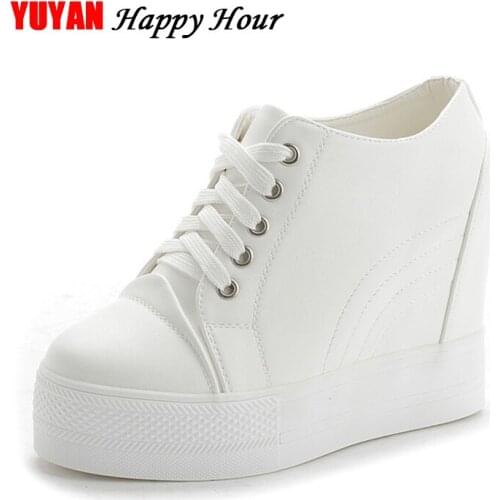 New Arrival Fashion Flat Platform Shoes Women Sneakers Height Increasing Shoes Ladies Brand Sneakers White Shoes ZH2500