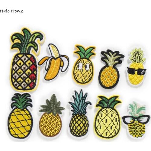 1pcs Pineapple Theme Fruit Embroidered Patches Sew For Applique Stickers Badge Accessories Home Decoration kids Clothing DIY