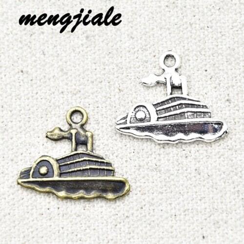 14pcs Hot Sell Metal Vintage Sailboat Charms Pendant Fit Jewelry Makings DIY Handmade Craft