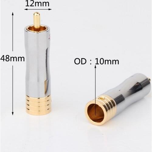4pcs Pailiccs 24k Gold Plated Audio RCA Plug, hifi Audio RCA Connector Plug ,Interconnect jack