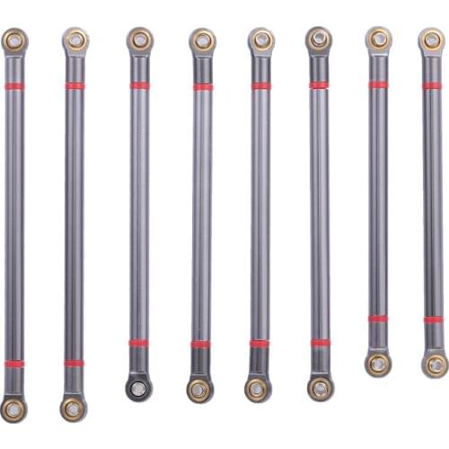 8pcs Pull Rod Link Rod 313mm Wheelbase Aluminum Alloy for 1/10 RC Crawler Car Axial SCX10 Truck Parts