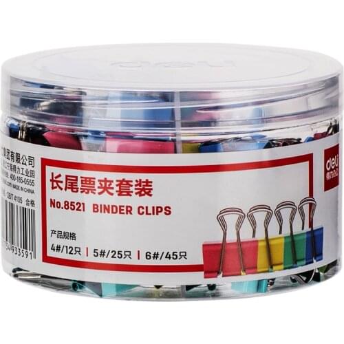 82 pcs lot mix #4 #5 #6 color metal long tail clip swallowtail clip paper clip large phoenix tail fishtail clip deli 8521