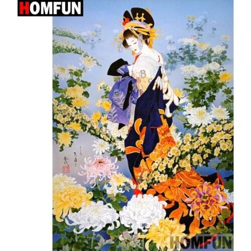 HOMFUN Full Square/Round Drill 5D DIY Diamond Painting "beauty" Embroidery Cross Stitch 5D Home Decor Gift A08818