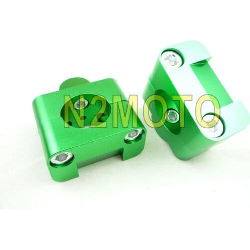 CNC Aluminum Green 1-1/8" Handlebar Riser 28mm Bar Clamp Mount for Kawasaki CRF 250 450 ATV Quad