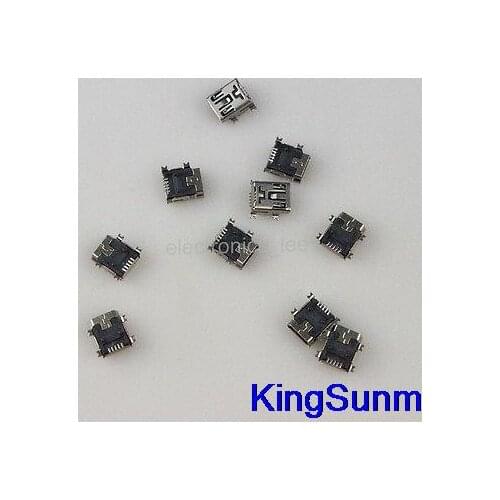 Free Shipping 100pcs 5 Pin Female Mini Type B USB SMD