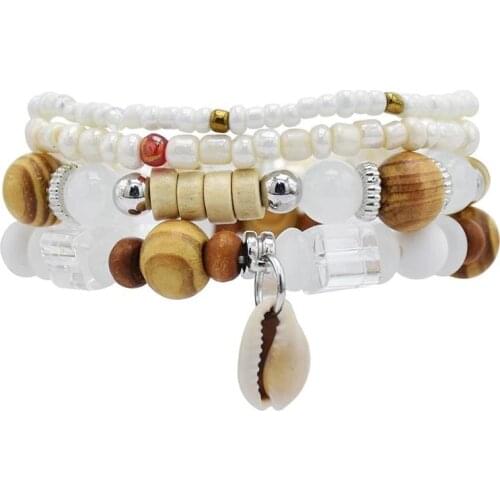 Bohemian Ethnic Multilayer Vintage New Colorful Beads Bracelets Boho Statement Tassel Pearl Charms Wrap Bracelet Bangles Jewelry