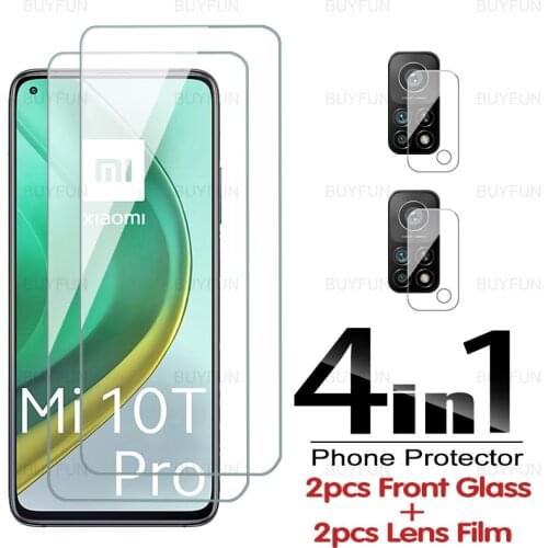 For Xiaomi Mi 10T Pro 4in1 Tempered Glass Case For xiaomi mi 10t xaomi xiami mi 10 lite Front HD Protective Glass Camera Film