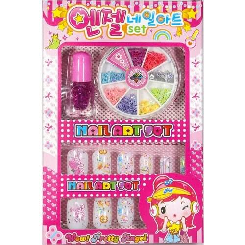 Childrens Princess Nail Art Makeup Toy Girl Play House Makeup Fake Nail Stickers Nail Art Set Toy Fairy Dress Up Game Girl Gift
