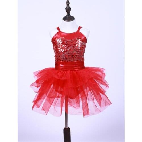 Children Ballet Dance Dress Girls Latin Dancing Skirt Kids Dance Performance Sequins Stage Performance Costumes D-0450