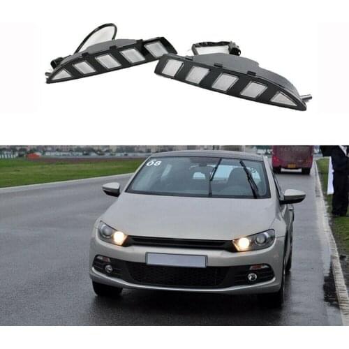 2 Color LED DRL Daytime Running Light with Fog Light Turn Signal Lamp Assembly for Scirocco 2014-2015