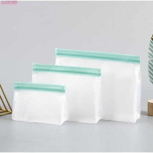 Leak-proof food storage bag, reusable silicone zipper lock bag, used for freezing and food preservation