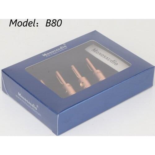 Hi-end 4pcs Monoaudio B80 Pure Copper Hifi Speaker Cable Banana Plug Grade Adapter Connector For DIY Speaker Interconnect Cord