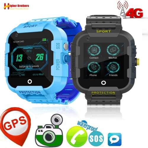 IPX7 Waterproof Smart 4G Remote Camera GPS WI-FI Child Student Smartwatch SOS Video Call Monitor Tracker Location Phone Watch