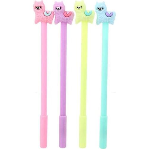 2pc Cute Alpaca Gel Pen Cartoon Office School Supplies Korea Stationery Black Carbon Ink Signature Water Pen Kawaii Alpaca Pen