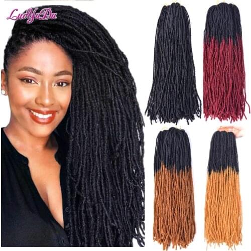 LUOYUDU 18inch Sister Locks Afro Crochet Hook Braid Hair Synthetic Crochet Hair Straight DreadLocks Braiding Hair Extensions