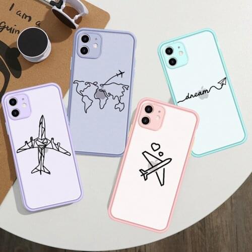 Matte Clear Phone Case for IPhone 11 XR XS Max X XS Case Luxury World Map Travel Soft Tpu Cover for IPhone 6 7 8 Plus Hard Capa