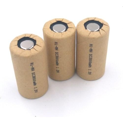 Ni-Mh SC3000mAh 10pcs NIMH SC3.0Ah Power Cell rechargeable battery cell power tool battery cell discharge rate 10C-15C