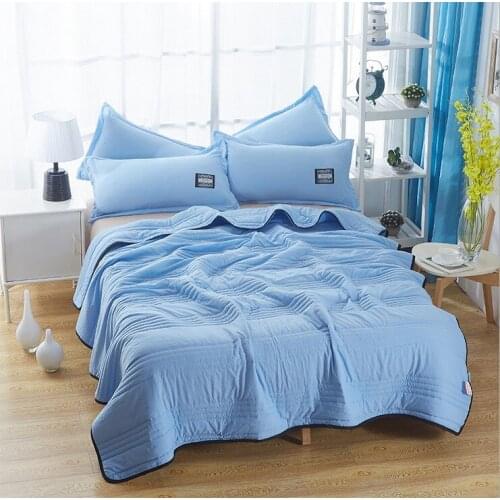 Solid Colors Washed Summer Air Condition Sofa Bedding Cover Blanket Super Soft Fiber Cotton Stuff Home Office Airplane Blankets