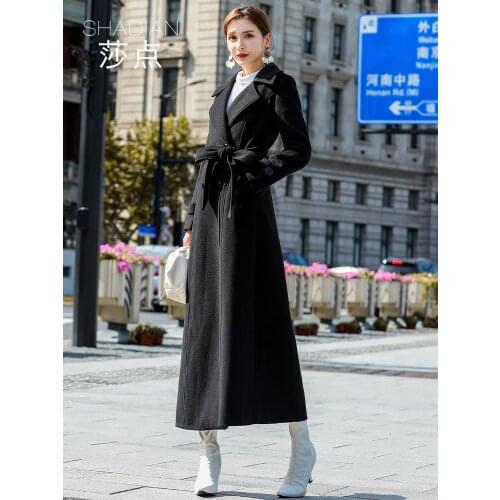 Autumn and Winter Cashmere Overcoat Womens New Black Tweed Overcoat in 2021