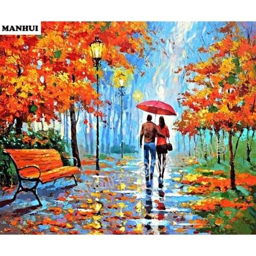 Full square diamond embroidery Rain in the lover home decor mosaic diamond painting cross stitch 3D diamond needlework BCD383