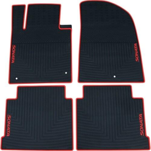 Rubber Car Floor Mats for Hyundai I30 IX25 IX35 Sonata Veloster Custom No Odor Carpets Waterproof Front and Rear Seat Full Set
