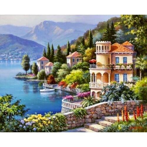 Needlework full embroidery painting cross stitch scenic diy diamond painting kits cross stich round&square diamond painting