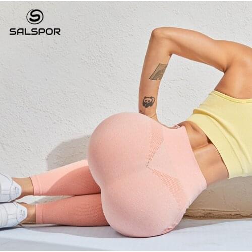 SALSPOR Gym Sexy Push Up Sports Leggings Women Fitness Seamless Leggings Breathable Elastic Leggins Female Stretch Sportswear