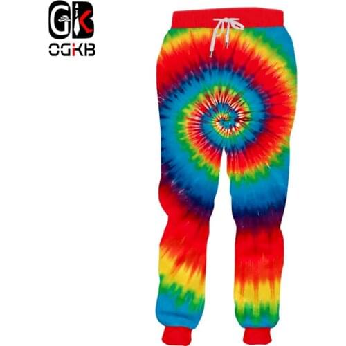 OGKB Jogger Pants Hombre Hot Long Loose 3D Sweat Pants Printed Rainbow Hip Hop Plus Size 5XL Garment Unisex Spring Sweatpants