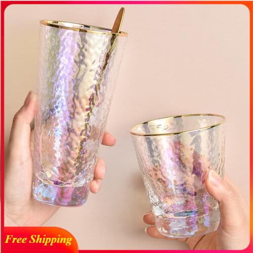 Phnom Penh Hammered Glass High Temperature Resistant Household Colorful High-value Drinking Cup Juice Tea Cup Cool Tazas