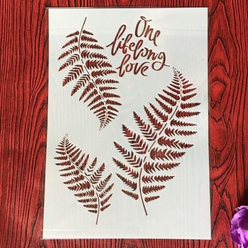 A4 29 * 21cm Leaves feather DIY Stencils Wall Painting Scrapbook Coloring Embossing Album Decorative Paper Card Template